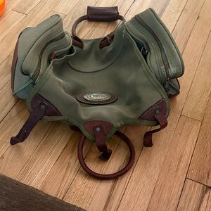 Orvis Olive and Leather Duffel Bag